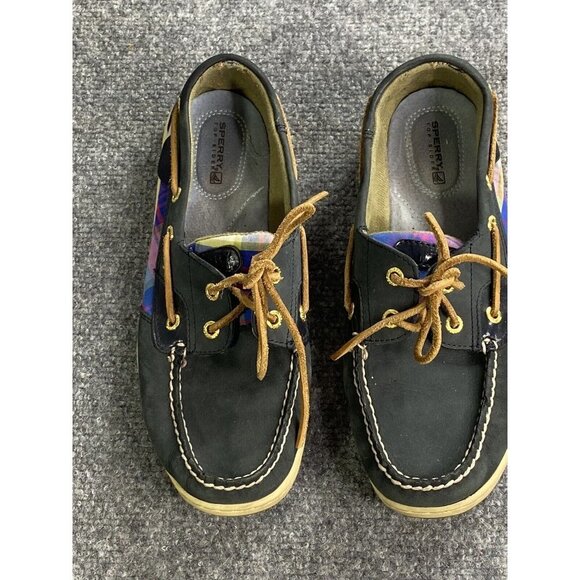 Sperry Boat Shoes Womens 9‎ M Bluefish Plaid 2 Slip On Loafers 9353657 Blue Pink - Picture 13 of 16